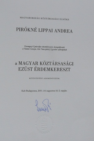 Lippai Andrea - kitntetsek